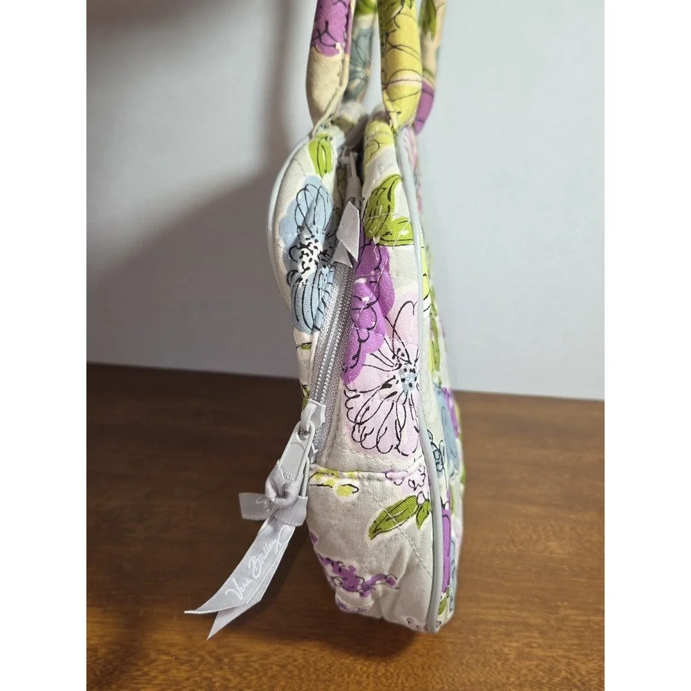 RETIRED Vera Bradley WATERCOLOR‎ Gray Floral Zip Shoulder 2 Handled Bag Purse